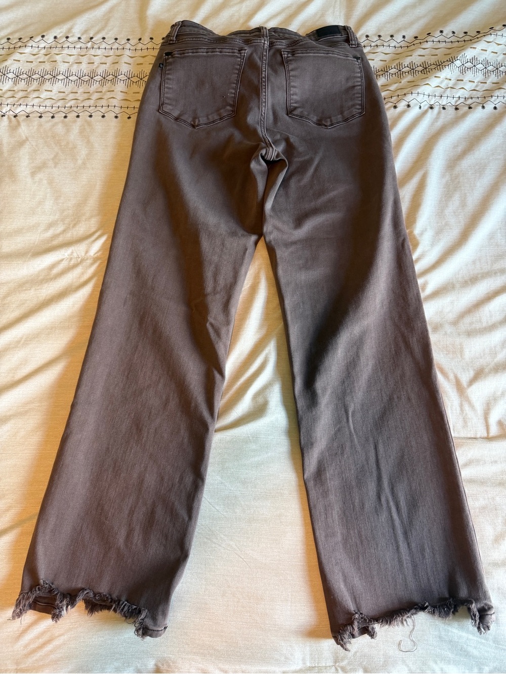 Judy Blue Chocolate Brown Wide Leg Jeans with Raw Hem